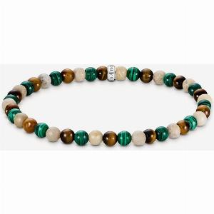 THOMAS SABO Green amp Brown Multi Beaded Bracelet A21834687L19