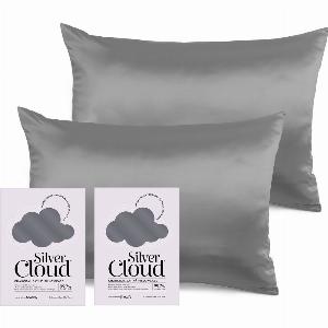 Silver Cloud Charcoal Satin Pillowcase Twinpack