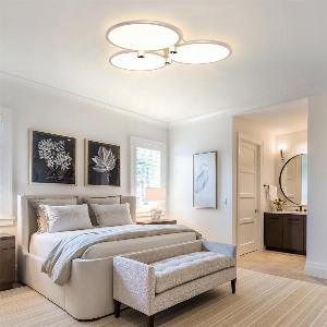 Modern ThreeDisk SilverGold Full Spectrum Ceiling Light