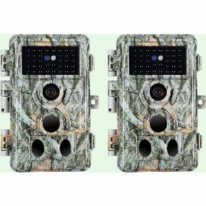 Pack x2 Caméras de Chasse 64MP 1296P 940nm IR Camera Chasse Infrarouge Vision Nocturne 01s Vitesse de Dclenchement Caméra de Jeu IP66 Étanche A262 Gris