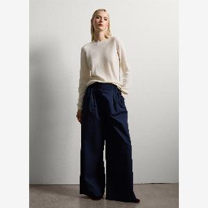 Sconto del 30 su pantaloni palazzo blu scuro in puro cotone taglia XL