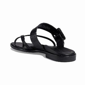Vionic Julep Wavy Leather Womens Toe Post Sandals  Black  SizeUK 6