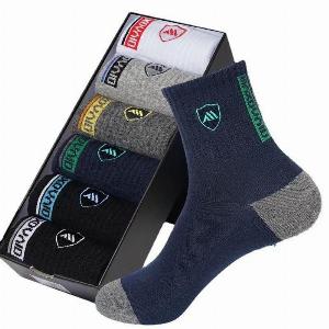 15 Pairs Men Sweatabsorbing and Deodorizing Socks Mens Casual Daily MidTube Socks Printed Shield Pattern Socks Sports Socks one size black