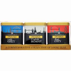 Twinings London Skyline Collection with Caddies Black Tea Tea Caddie 3 x 100g Loose Tea Includes 3 Types of Tea Celebrating London and British