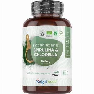 Bio Spirulina und Chlorella 1740 mg  240 Kapseln für Gesundheit 1599
