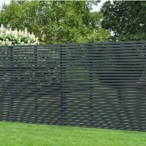 Enjoy 13 Discount on 6 x 6 Contemporary Grey Slatted Fence Panel