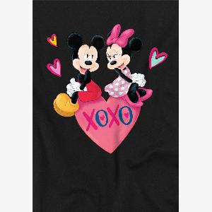Disney Unisex Mickey  Minnie Mouse Valentines Day Long Sleeve TShirt in Black  Size XL