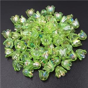DIY Jewelry Accessories 20Pcs Making for Bracelet Lily of the Valley Acrylic Loose Beads Necklace Flower Holders ABSolid AB color yellow
