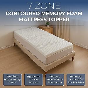 Enjoy 40 Discount on Hush Haven 7 Zone Contoured Memory Foam Mattress Topper