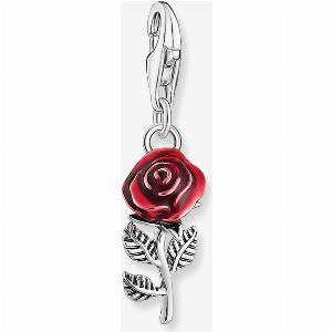 THOMAS SABO Silver Blackened Red Rose Charm 207666410