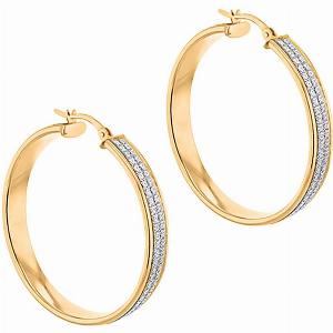 Sterling Silver Glitter Small Hoop Earring with Clasp in Yellow Gold Plated Silver Wt 420 Gms