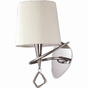 Mara Wall Lamp Switched 1 Light E14 Polished Chrome with Ivory White Shade