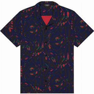 Saint Tropez Cabana Shirt Navy Palm