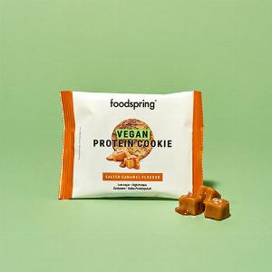 foodspring Vegane ProteinKekse  12 x 50g  Salzkaramell  Zuckerarm palmölfrei