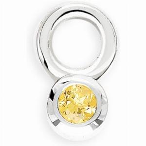 John Greed Signature Silver Citrine November Birthstone Pendant