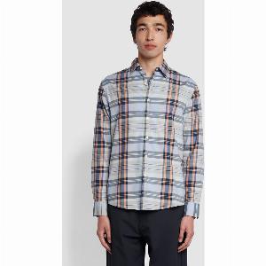 Casual Fit Cream Check Organic Cotton Shirt by Austin Now 21  Save 25