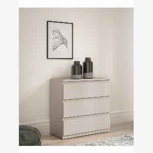 Enjoy 24 Discount on Lisson 3Drawer Chest in Oatmeal HandleFree Design
