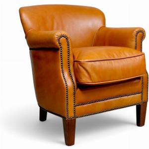 Professor Orange Brown Vintage Nappa Real Leather Armchair
