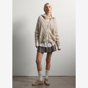 Stefanel  Cardigan in misto mohair beige regular fit Donna Beige scuro Taglia L