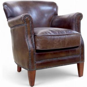 Professor Vintage Brown Distressed Real Leather Armchair