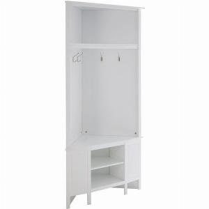 Get 61 Discount Partland White Wooden Coat Rack with Bench