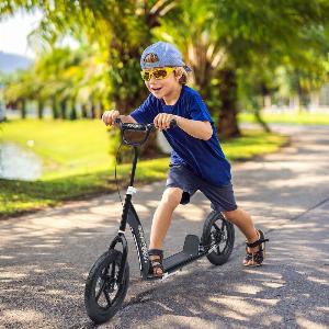 HOMCOM Teen Push Scooter Kids Stunt Scooter w 12 EVA Tyres for over 5 years