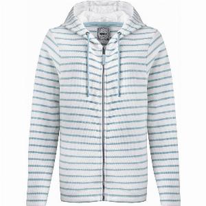 Weird Fish Catalina Striped Full Zip Hoodie Mineral Blue Size 22