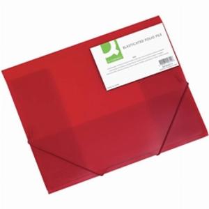 Cartellina a 3 lembi con elastici  QConnect  A4  3 cm  rosso