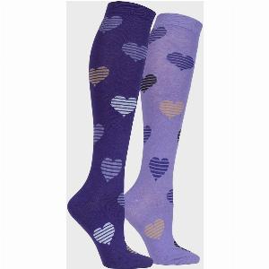 Storm Bloc Equestrian Kids Hearts Socks 2 Pack Purple Purple