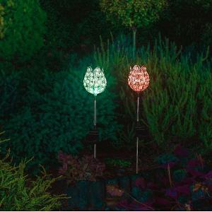 Solar Garden Stick Crystal Flower Pack of 2