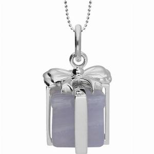 Sterling Silver and Chalcedony Christmas Present Necklace
