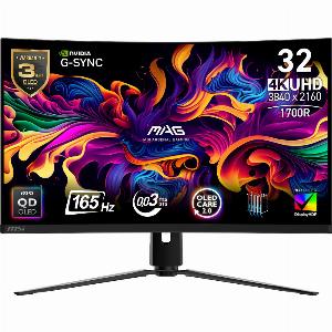 MSI MAG 321CUP QDOLED 32 Curved QDOLED UHD 4K 165Hz 003ms Height Adjustable Gaming Monitor