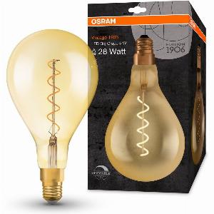 OSRAM Vintage 1906 Lampe LED à intensité variable ex 28W 5W  2000K Lumières chaudes E27 Aspect doré