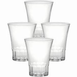 Set bicchieri Acqua 4 pz Vetro temperato 210ml AMALFI Trasparente