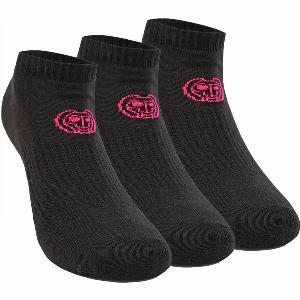 BIDI BADU Leana No Show Tech Chaussettes De Sport Pack De 3 Femmes  Noir  Pink