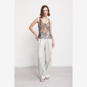 Canotta trasparente con paillettes da 199  a 9950  sconto 50