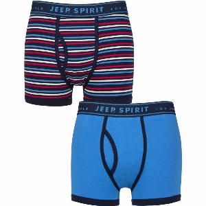 Mens 2Pack Jeep Spirit Cotton Knitted Trunks Dark Navy XL Now 999