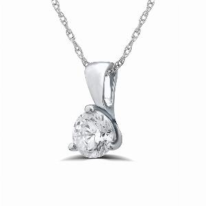 Martini Set Lab Grown GH SI Solitaire Diamond Necklace  10K White Gold 12 ct tw