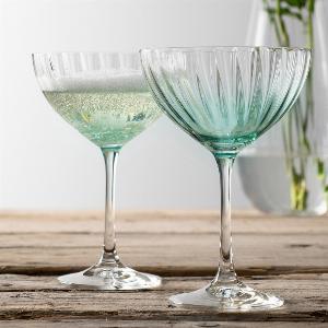 Galway Crystal Erne Aqua CocktailChampagne Saucer Set of 2 now 1195