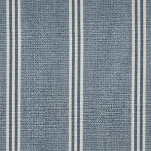 ANTE DECOR Latham Printed Cotton Stripe Fabric Blue on Blue