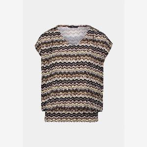zero Shirt mit Zickzackmuster  BeigeBlack