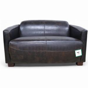 Marlborough Vintage 2 Seater Tobacco Brown Distressed Leather Tub Sofa