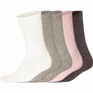 esmara Lot de 5 paires de chaussettes femme beigemarron foncéblancrose 3538