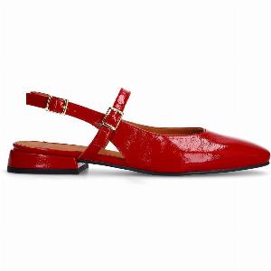 Rote Slingbacks aus Lackleder
