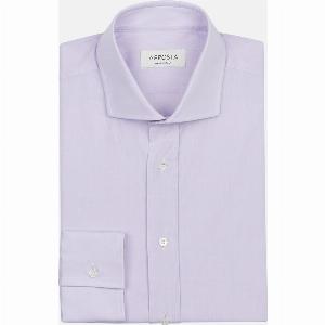 Solid Violet Cotton Zephyr Shirt with Modern Spread Collar and Short Points