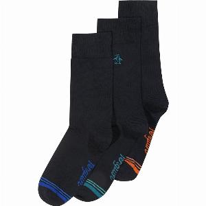 3 Pack Embroidered Penguin Socks In Black