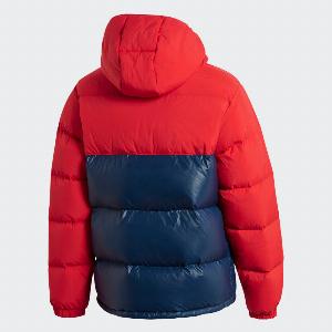 Adidas Down Blocked Puffer Jacket  Scarlet  Collegiate Navy