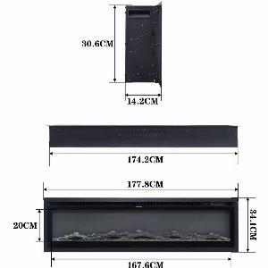 7080 Inch Electric Fireplace with Remote 9 Flame Colours Freestanding Fireplaces