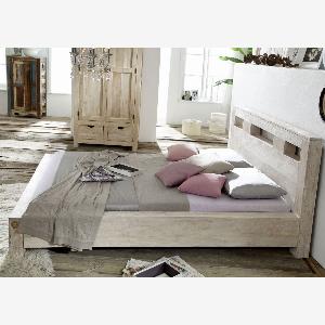 Lit double 180x200 Acacia blanchi Blanc NATURE WHITE 202