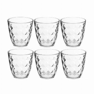 Lots de 6 gobelets en verres 25 cl  Verres à eau martelés  Fabrication Française Empilables  Tous usages
